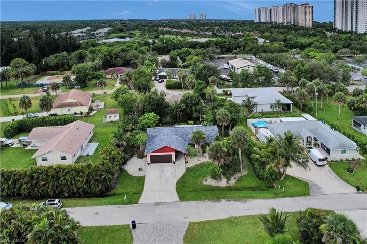 Aerial perspective of suburban area