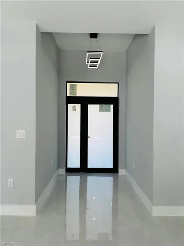 Foyer entrance with french doors