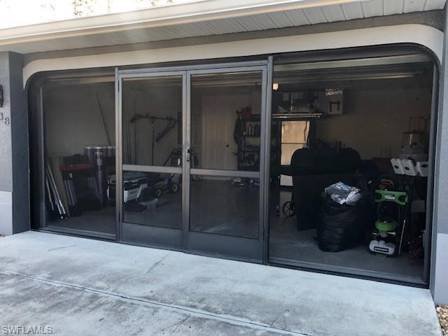 Screened garage, great for workshop projects.