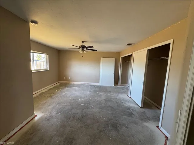 Spare room featuring ceiling fan