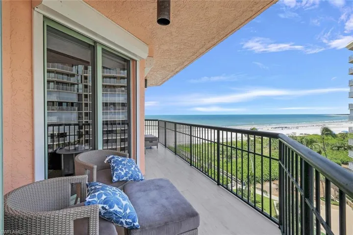 Balcony with a water view