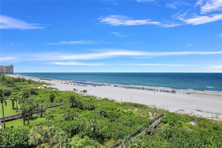 Property view of water with a beach view