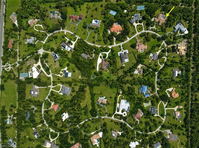 Digitally enhanced, Drone view of the community.