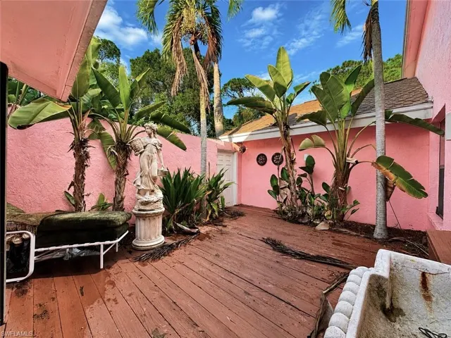 Digitally enhanced, Primary bedroom courtyard.