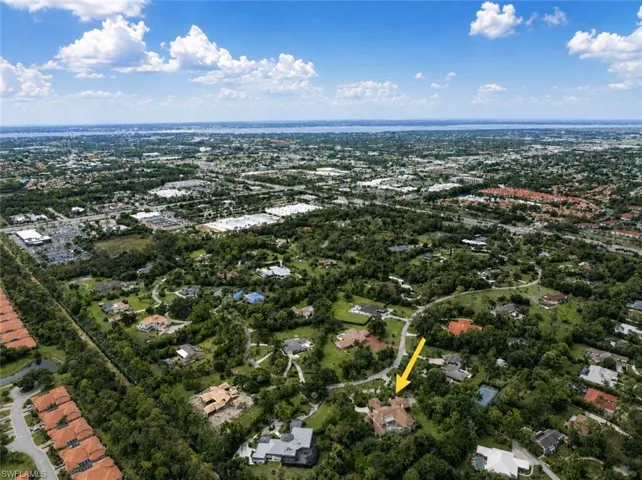 Aerial view of the home within the Brynwood community. Caloosahatchee river in the background.