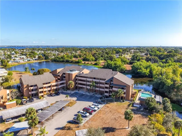 Drone / aerial view of a nearby body of water