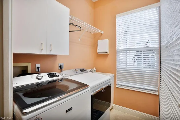 Laundry room with plenty of natural light, new washer/dryer