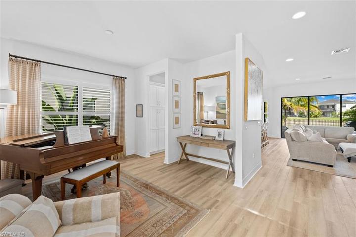 Seperate area for formal dining room, music room, play area for tots or private den get away.