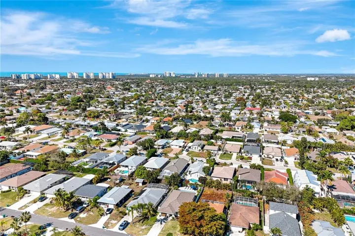 Aerial overview of property's location with nearby urban area and nearby suburban area