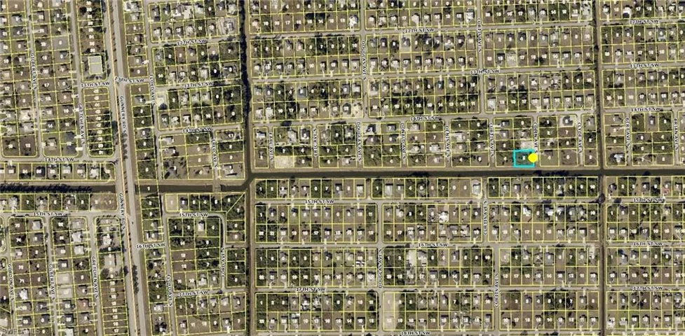 Aerial Map. Depicting a grid layout of parcels with an identified property