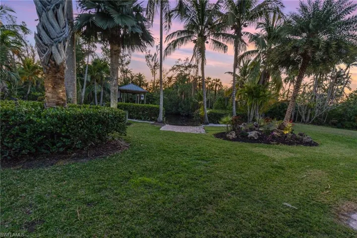 View of yard with a gazebo