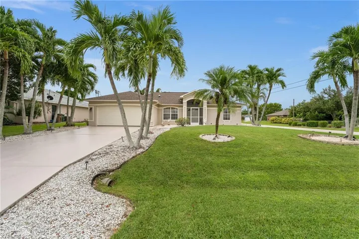 Ranch-style home front yard