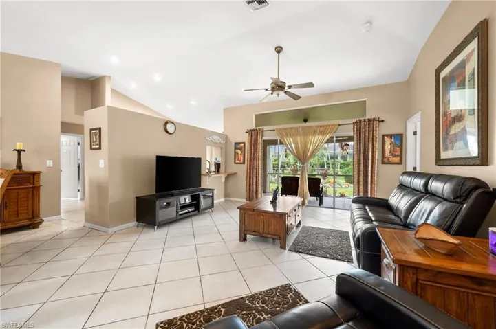 Tiled living room