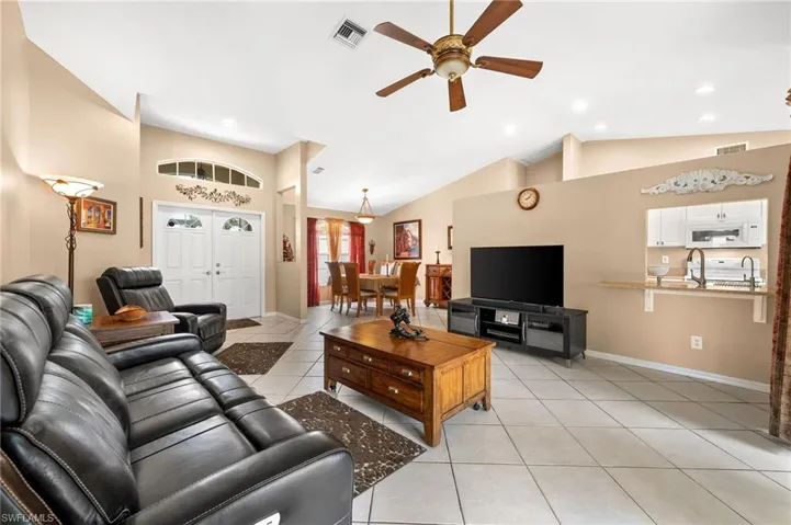 Tiled living room