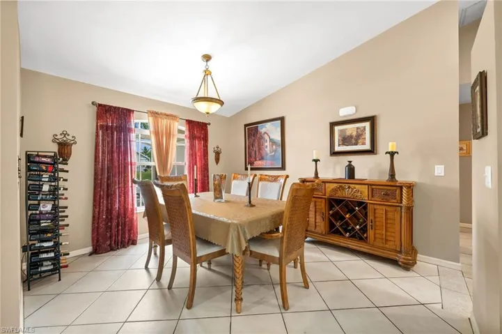 Tiled dining room