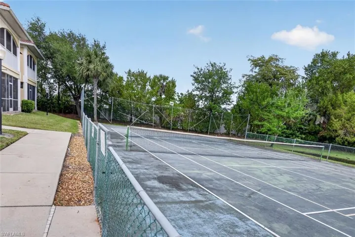 View of tennis court
