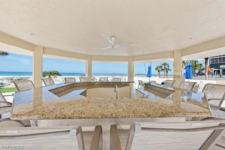 Poolside bar area