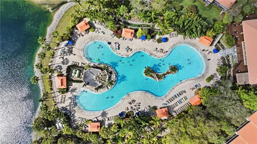 Bird's eye view of a pool