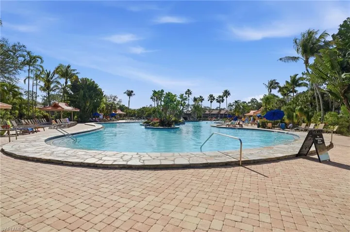 Community pool featuring a patio and a gazebo