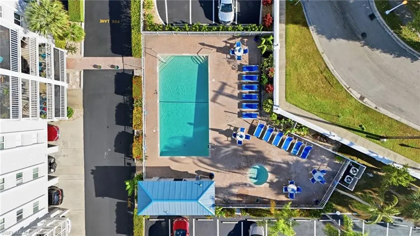 Bird's eye view of a pool