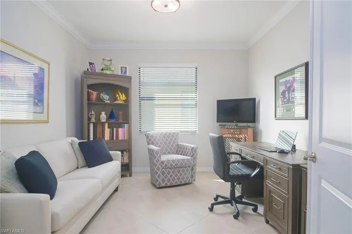 Office space featuring crown molding