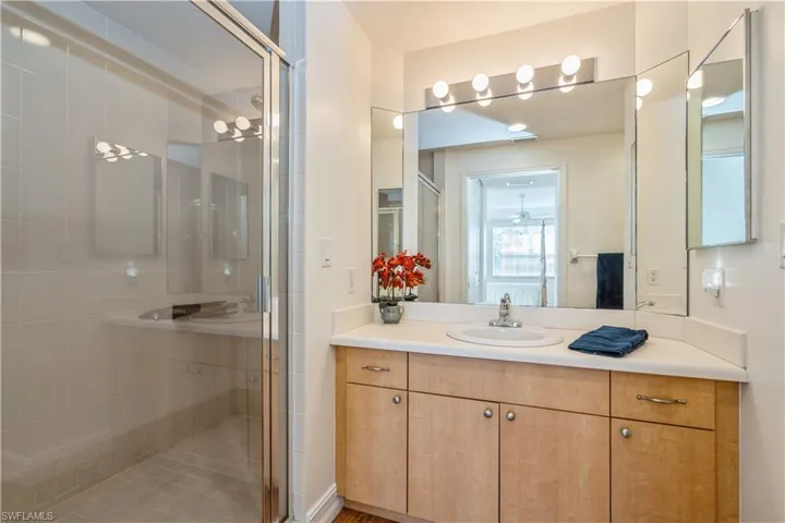 Owners' bathroom with walk-in shower