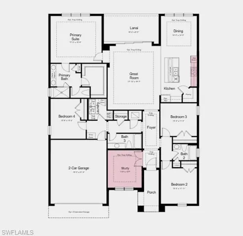 Structural options added include: extended garage, gourmet kitchen, study with double doors, and impact windows.