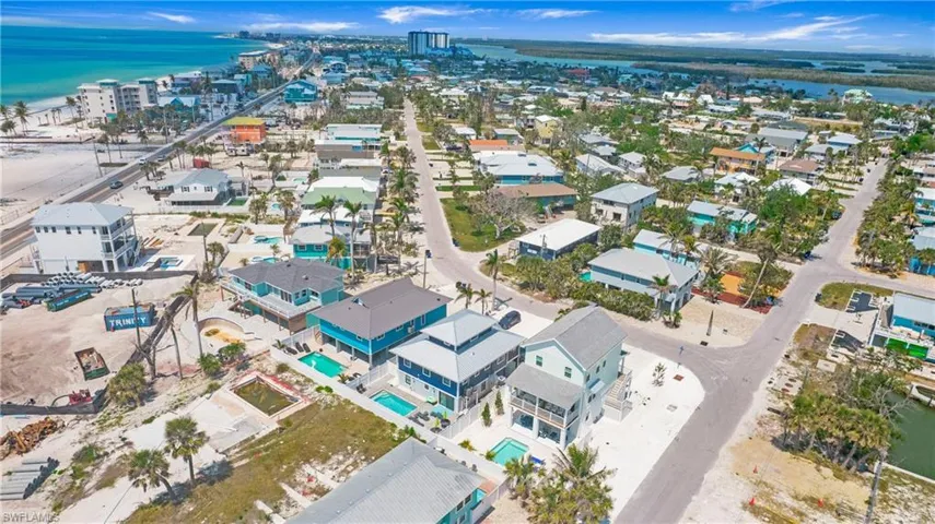 Drone / aerial view of a nearby body of water