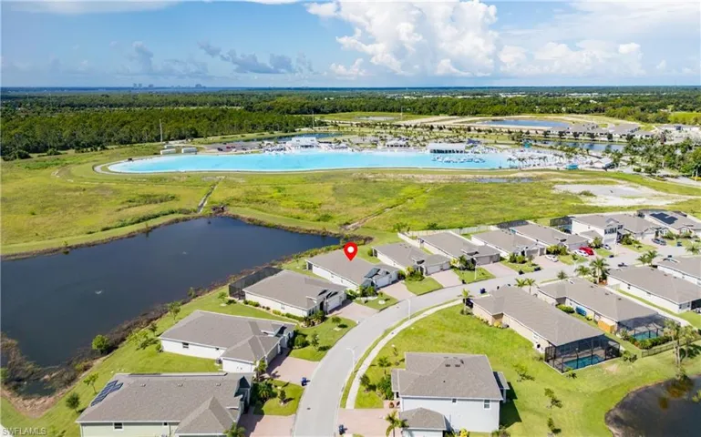 Bird's eye view of a large body of water