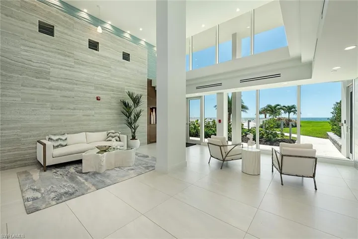 Common area featuring a towering ceiling