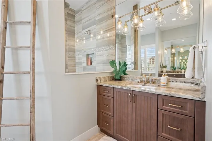 Master Bathroom spacious tiled walk in shower, and 2 separate vanities