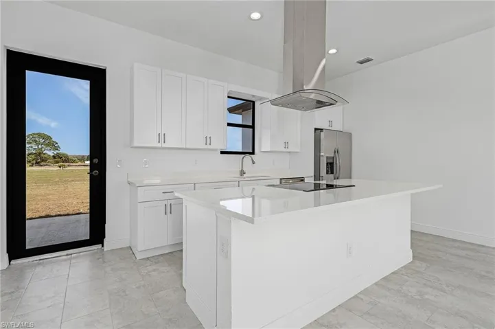 8' glass door leads to back patio.