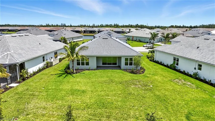Aerial perspective of suburban area