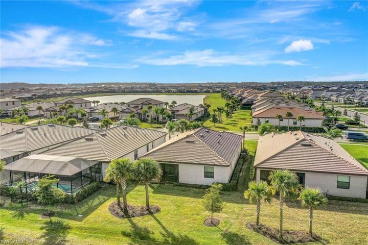 Aerial view of the back of the home.