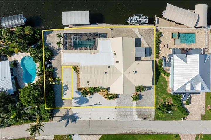 Birds eye view of property