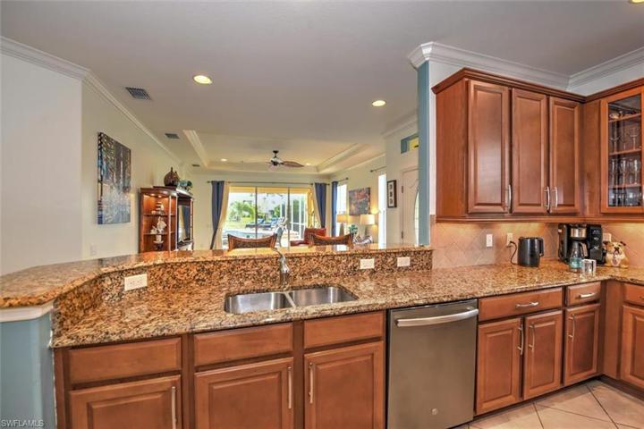 Kitchen facing living room