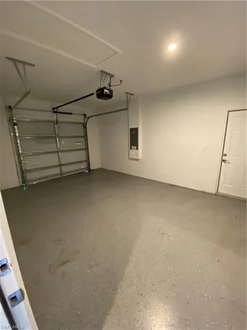 Painted garage floor.