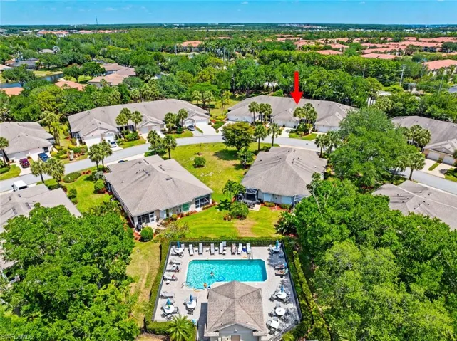 Bird's eye view with a residential view