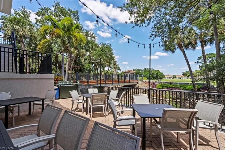 View of patio with outdoor dining area