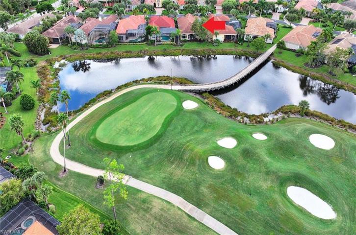Coveted lot with water views and the PB Dye "blind hole" #3 beyond the water.