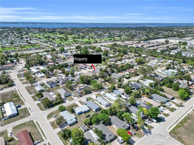 Aerial view of residential area