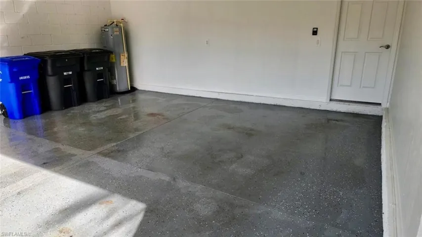 Garage with water heater