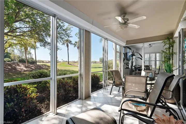 Lanai with golf course view.