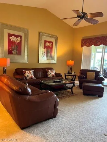 Living Room with Soaring Ceiling