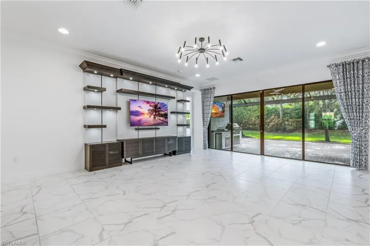 Living room with custom entertainment center