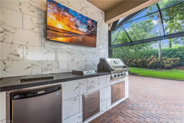 Built in grill and fridge