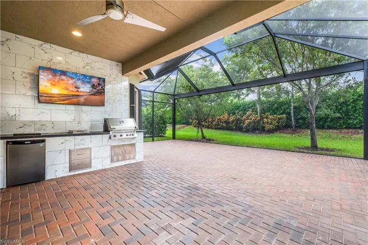 Built in outdoor grill and fridge
