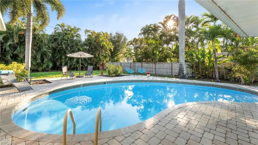 View of pool featuring patio surround and a fenced backyard