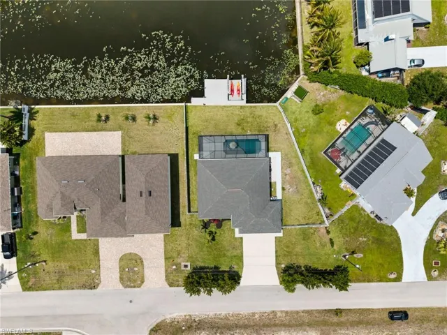 Straight down view shows the large side yard