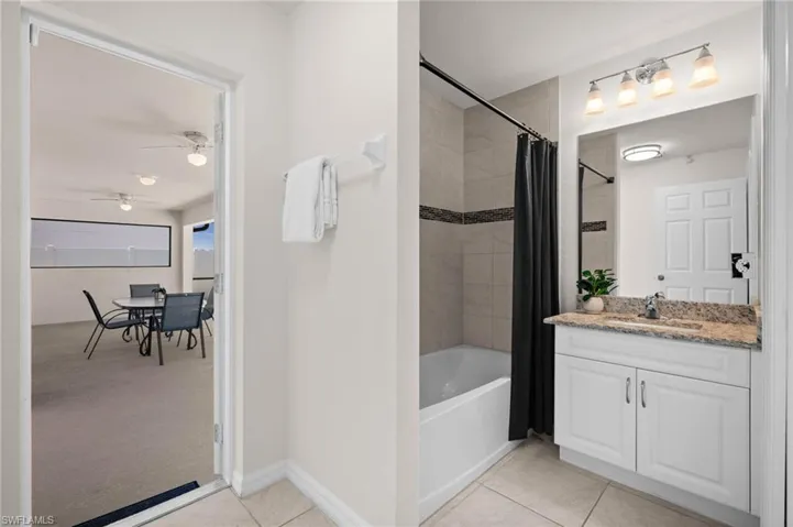 Guest bathroom is also a pool bath